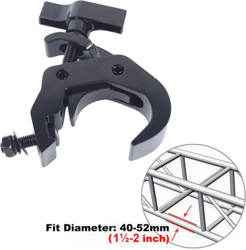 Miniatura 5 de Paquete de 8 abrazaderas de iluminación de escenario, braguero de luz de DJ resistente para carga de 1.575-2.047 in, 330 libras, abrazadera