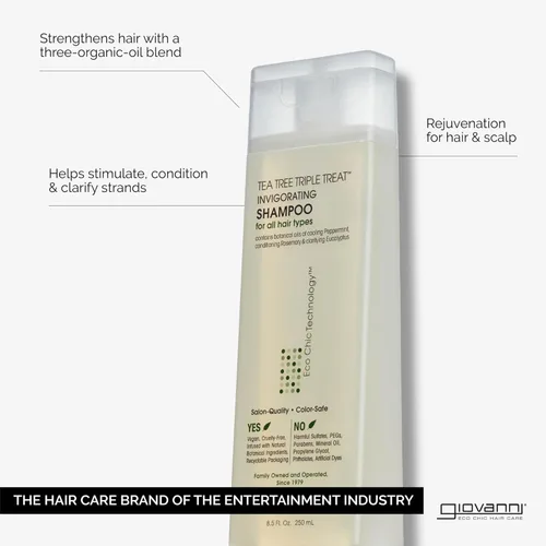 Miniatura 2 de Shampoo Giovanni Triple Treat de árbol de té, 8.5 oz