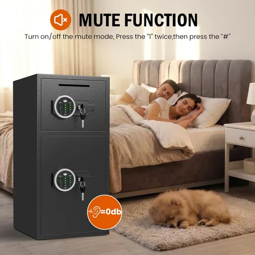 Miniatura 4 de Caja fuerte de seguridad digital extra grande de 6.0 pies cúbicos, resistente al fuego, impermeable, con ranura para depósito, alarma antirrobo