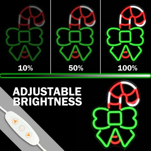 Miniatura 4 de Letrero de neón de caramelo de Navidad para decoración de pared, letrero de neón de Navidad regulable para dormitorio, letreros de luz LED de neón