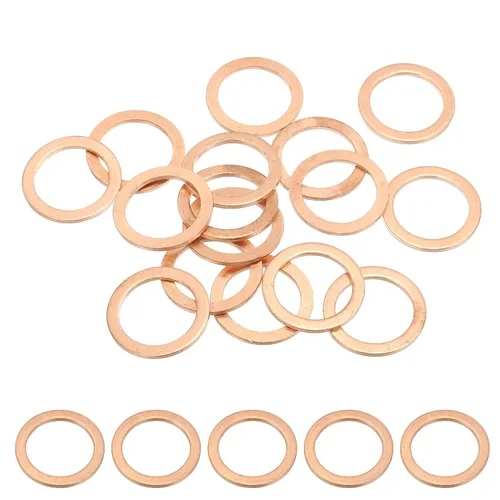 Miniatura 13 de PATIKIL Anilla de arandela de cobre M4, 25 piezas, 4mm ID 8mm OD 1mm de espesor, arandela plana métrica de sello de cobre para tornillos, pernos