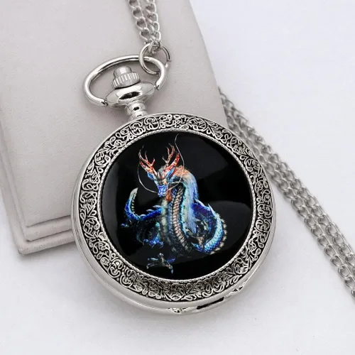 Miniatura 6 de VIGOROSO Relojes de bolsillo para hombre, reloj genial, regalos de dragón para hombres, mujeres, niños, niñas, Año del Dragón, ideas de regalo