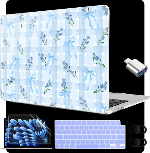 Miniatura 31 de MEEgoodo Funda para MacBook Air M5/M4/M3/M2 de 15 pulgadas 2026 2025 2024 2023, funda compatible con el modelo (A3448/A3241/A3114/A2941)