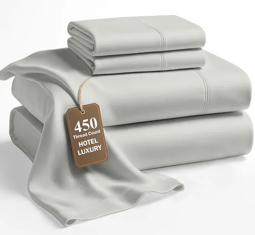 Miniatura 32 de LANE LINEN - Sábanas tamaño Split King para cama ajustable, 450 hilos, 100% algodón, 2 sábanas bajeras individuales XL, con bolsillo profundo, 05