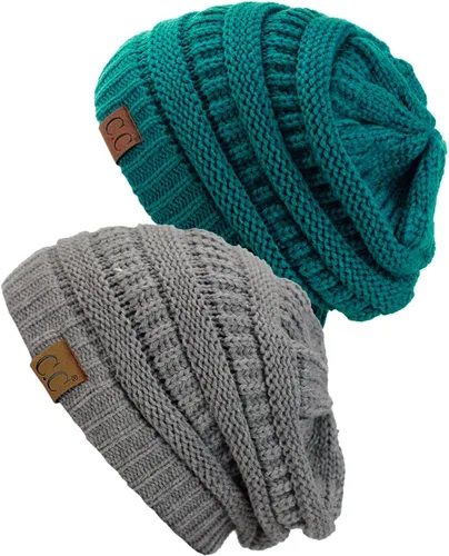 Miniatura 48 de Gorro a la moda de tejido suave abultado, cálido y elástico de C.C