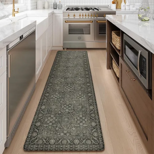 Miniatura 16 de KIMODE Alfombra de Cocina Antifatiga 2 Piezas, Alfombras de Cocina Antideslizantes e Impermeables, Alfombra de Cocina de Estilo Rústico en Gris