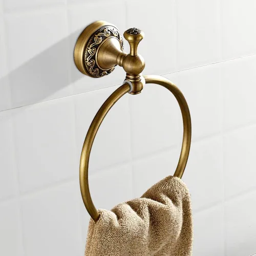 Miniatura 3 de Leyden Toallero redondo retro antiguo, soporte para toallas de baño, montado en la pared, toallero de mano para baño, ferretería de baño, base