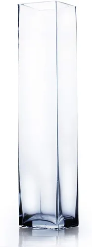 Miniatura 17 de WGV - Bloque de vidrio cuadrado alto para florero, longitud 3 pulgadas, altura 6 pulgadas, recipiente floral transparente, portavelas, terrario