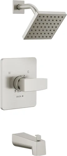 Miniatura 14 de Delta Faucet Modern Kit de Molduras Cromado de Una Sola Manija para Bañera y Ducha, Grifo de Ducha con Cabezal de Ducha de Un Solo Rociador Cromo
