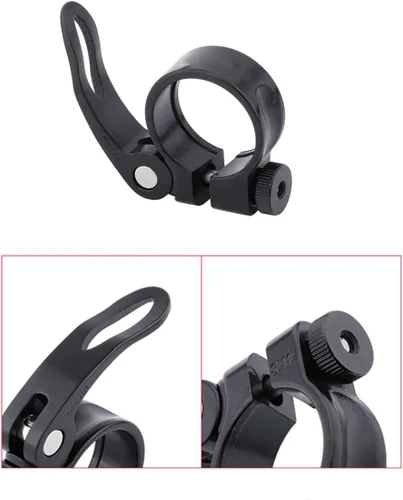 Miniatura 6 de Abrazadera de poste de asiento de bicicleta, 2 abrazaderas para tija de sillín de bicicleta, perno de abrazadera de liberación rápida para bicicleta