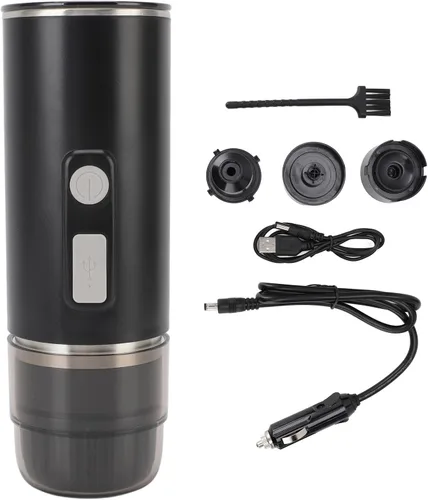 Miniatura 2 de Cafetera eléctrica automática de 800 mAh Cafetera portátil de viaje y campamento Cargador de coche USB C Funciona con café molido y cápsulas