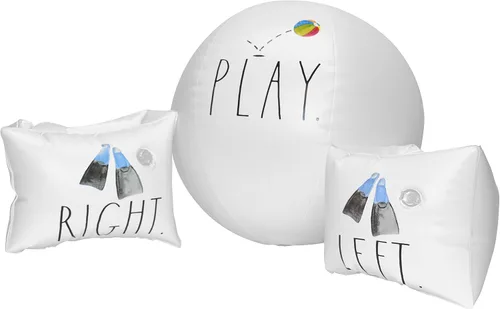 Rae Dunn x CocoNut Float Water Wings & Beach Ball – Alas de agua inflables de tamaño infantil y juguete de agua duradero – Dispositivos de flotación