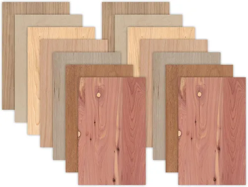 Miniatura 11 de 10 hojas de cereza de 12 x 19 pulgadas, núcleo de MDF, 12x19 pulgadas, grado A1 de alta calidad, de una cara, lista para Glowforge, sin terminar.