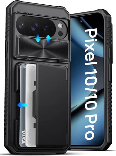 Miniatura 26 de ATATOO Funda tipo cartera para Google Pixel 10 Pro XL, tarjetero integrado (3-5 tarjetas) [bloqueo RFID] y cubierta de cámara deslizante, protección