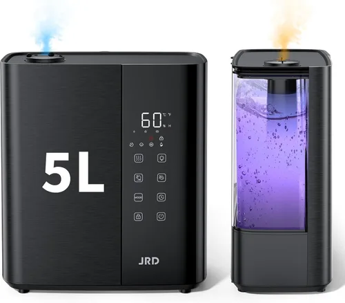 JRD Humidificadores de niebla cálida y fría para dormitorio, 5 L, humidificador de aire ultrasónico silencioso, alivio rápido de los síntomas,