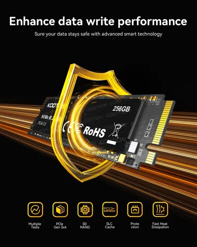 Miniatura 7 de KOOTION SSD NVMe M.2 PCIe 2280 de 256GB Unidad de estado sólido interna Gen3x4 Disco duro de hasta 3000MB/s Compatible con laptop y PC