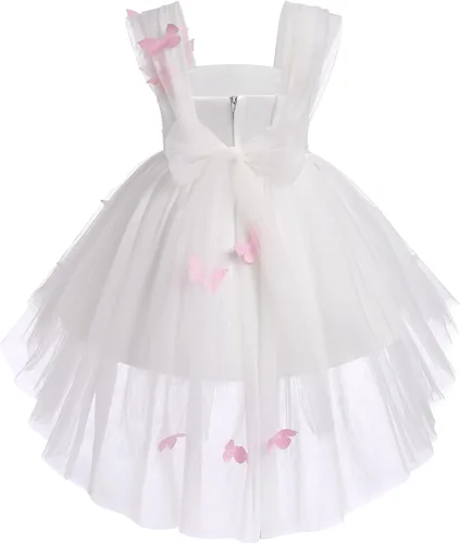 Miniatura 3 de Vestido de cumpleaños de mariposa para niñas pequeñas, vestido de tul alto y bajo de tul para bautizo, fiesta de boda, vestidos de tul para sesión