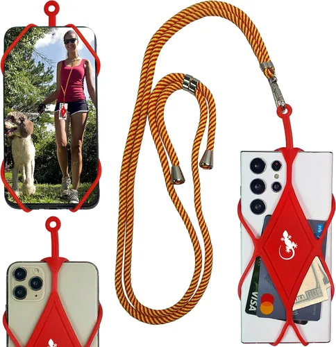 Miniatura 16 de Gecko Travel Tech Cordones de teléfono con cordón para teléfono celular para alrededor del cuello del cuello Lanyard Phone Crossbody Cuello Flame Xl