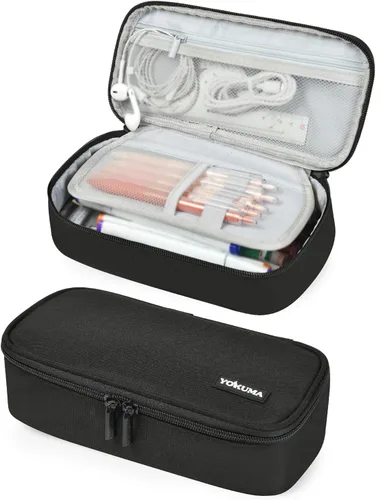 YOKUMA Estuche para lápices, bolsa de lápices de gran capacidad, caja de lápices con cremallera estética, suministros de regreso a clases para
