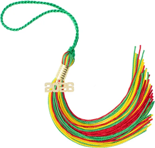 Miniatura 281 de Borla de graduación Aqua 2022, todos los colores escolares disponibles, fabricada en Estados Unidos