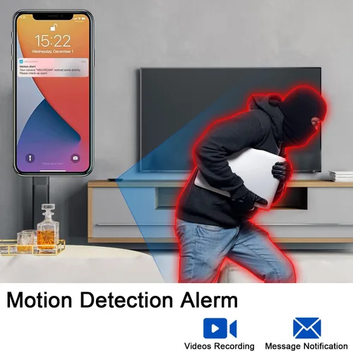 Miniatura 3 de Mini cámara Wi-Fi con control de aplicación de teléfono, cámaras de seguridad inalámbricas HD 1080P con batería de larga duración de 20 horas