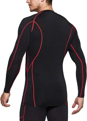 Miniatura 4 de TSLA - Paquete de 1 o 3 camisas de compresión de manga larga FPU 50 para hombre camisa de entrenamiento atlético protector de erupción para deportes