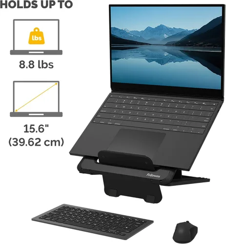 Miniatura 3 de Fellowes Breyta - Soporte para laptop para el hogar y la oficina, 12 ajustes de altura, tamaño de monitor de 15 pulgadas, color negro
