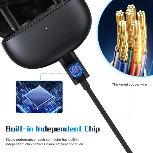 Miniatura 5 de Cable de carga USB C a USB C 3 en 1, cable USB C compatible con DJI Mini 3 Pro, Mavic 3, Air 2S, Avata Drone DJI FPV, controlador remoto, Negro