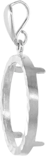 Miniatura 3 de Moneda de plata de ley con bisel de níquel de 0.827 in, con punta trasera, corte diamante, moneda de 5 centavos no incluida, Plata esterlina, No es