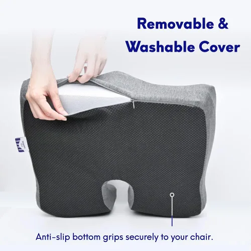 Miniatura 6 de Cushion Lab - Cojín de asiento patentado para aliviar la presión para largas horas sentado en silla de oficina y hogar, espuma viscoelástica extra