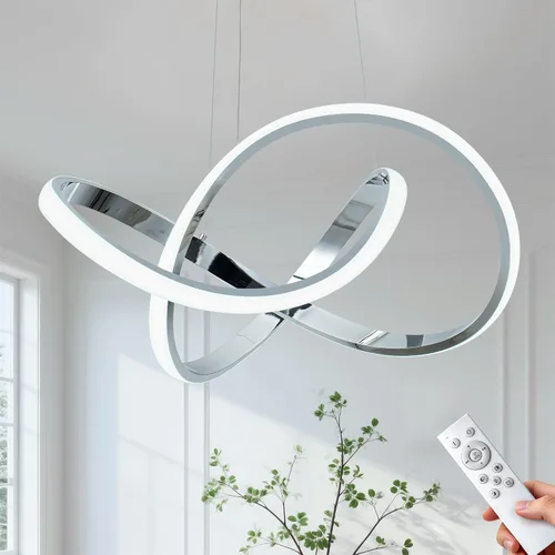 Miniatura 16 de MAYNA Moderno candelabro de anillo para comedor, lámpara colgante LED regulable con control remoto, lámpara irregular para isla de cocina sobre Negro