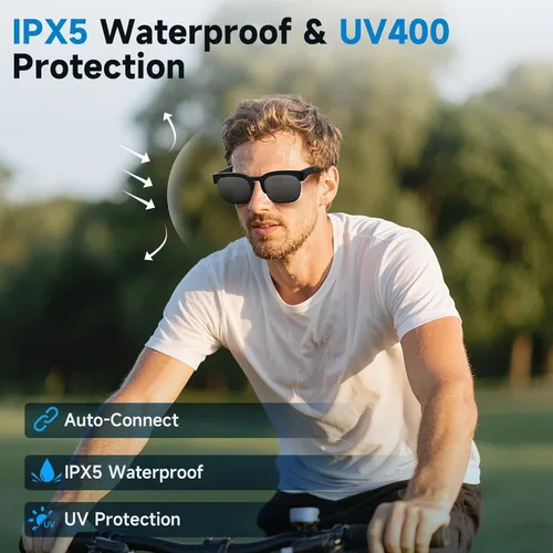 Miniatura 6 de Lentes inteligentes AI Translator con audio Bluetooth, lentes fotocrómicas, asistente de voz, lentes de sol de oreja abierta para hombres y mujeres