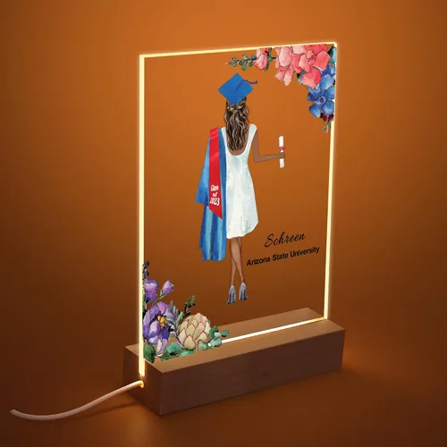 Miniatura 9 de Regalos de graduación para ella 2023, luz nocturna personalizada, lámpara LED de impresión de recuerdo de graduación, placa de graduación
