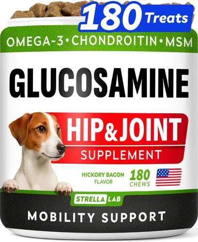 Miniatura 19 de STRELLALAB Glucosamina líquida para perros con colágeno (16 oz) – Suplemento totalmente natural para cadera y articulaciones, glucosamina