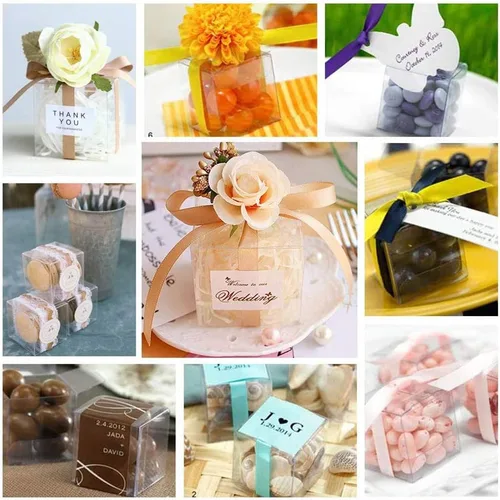 Miniatura 7 de BENECREAT 30 cajas de regalo transparentes de 6 x 2 x 2 pulgadas, cajas de embalaje de regalo para bodas y postres