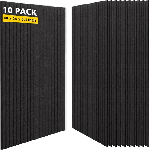 Paneles acústicos, paquete de 10 paneles acústicos que reducen el ruido para paredes, paneles de pared insonorizados de 47.2 x 23.6 x 0.35 pulgadas,