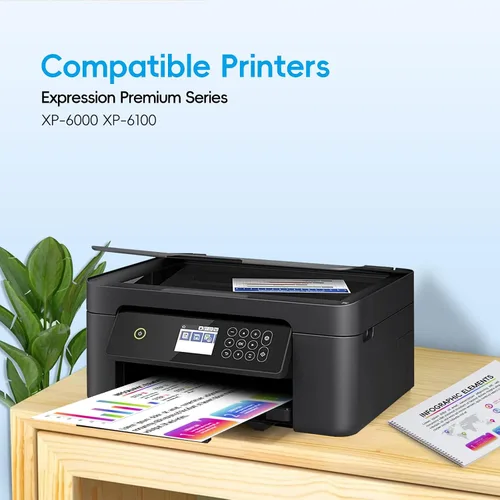 Miniatura 2 de XP-6100 Cartucho de tinta de repuesto para cartucho de tinta XP-6000 XP6100 Paquete combinado de tinta funciona con impresora Epson Expression