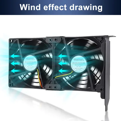 Miniatura 4 de Wathai Tarjeta gráfica Pcl Ranura Ventilador 0.079 x 3.543 in 3.622 in para CPU GPU Cooler VGA Cooling