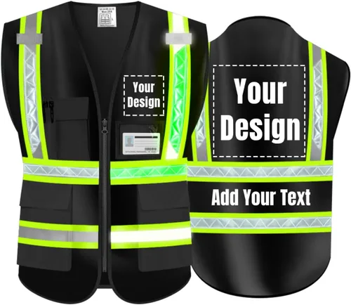 Miniatura 12 de Chaleco de Seguridad Reflectante de Alta Visibilidad Personalizable con Logo y 5 Bolsillos Hi Vis Chaleco Ropa de Trabajo Protectora para Exteriores