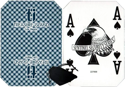 Miniatura 5 de Cyber-Deals Amplia selección de mazos de cartas auténticos de Las Vegas Strip Casino con bolsa de tela de terciopelo negro (Bally's (Red))