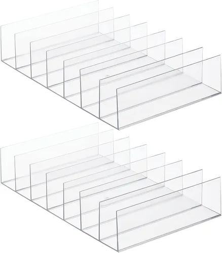 Miniatura 9 de mDesign Organizador de embrague dividido de plástico para armarios, dormitorios, aparadores, solución de almacenamiento de estantes de armario
