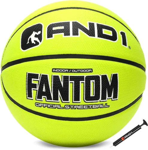 AND1 Fantom Balón de Baloncesto de Goma: Tamaño Reglamentario Oficial 7 (29.5 pulgadas) - Construcción de Canal Profundo Streetball, Hecho para VOLT