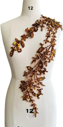 Miniatura 30 de PLune Diamantes de imitación acrílicos brillantes hechos a mano en apliques de encaje, cuentas de costura, parches para accesorios para vestido