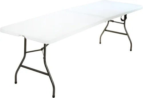 Miniatura 12 de COSCO Mesa de banquete plegable por la mitad de 6 pies con asa, negro