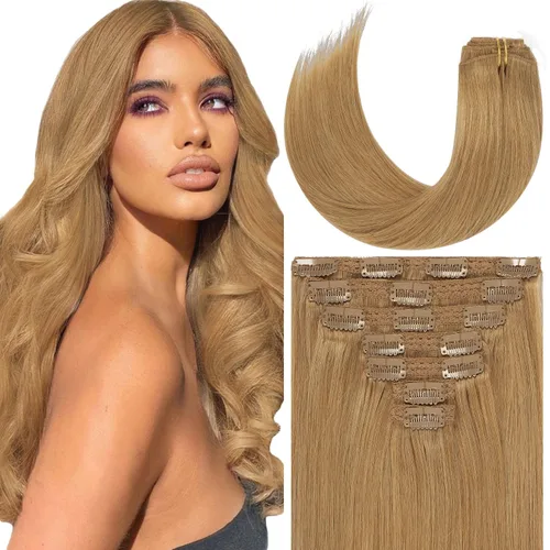 Miniatura 66 de Loxxy Extensiones de cabello humano sin costuras con clip para mujer, ultra invisible, trama de poliuretano, extensiones de cabello con clip