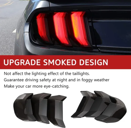 Miniatura 5 de HAKA TOUGH Cubierta de lámpara de luz trasera + marco de luces traseras para Ford Mustang 2018 2019 2020 2021 luces traseras marco biseles anillo