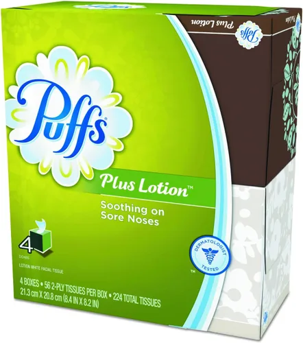 Miniatura 3 de Puffs Plus Lotion - Pañuelos faciales, cubo, 6 cajas (56 unidades cada una)