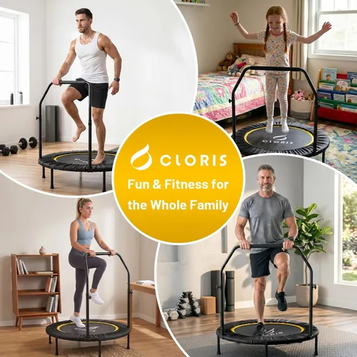 Miniatura 7 de CLORIS Trampolín plegable de 40 pulgadas con mango de espuma ajustable, con funda acolchada segura, el mejor regalo.