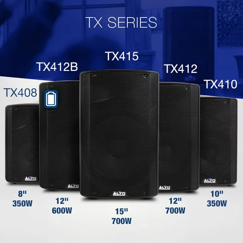 Miniatura 4 de ALTO TX408 350W 8" Altavoz PA alimentado con Bluetooth, mezclador de 2 canales, nivel de línea para DJs y músicos móviles, para lugares pequeños