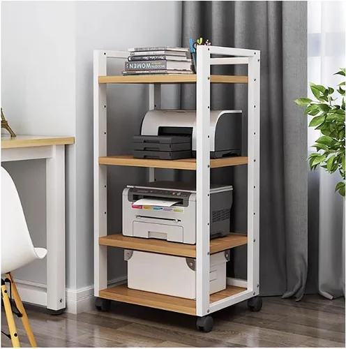 Miniatura 14 de Shelves Removable Audio Stand CD Rack Corner Rack Component Cabinet Stereo Rack Audio Tower with Height Adjustable Wooden Shelf for B-5-50x40x100cm